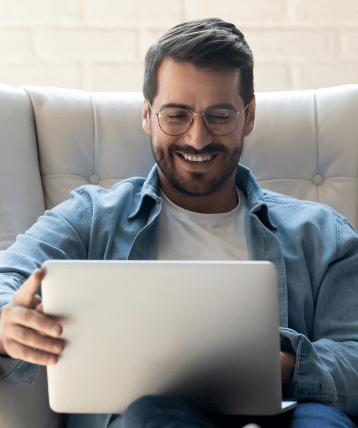 Patient making payment to Smile Doctors online using his laptop